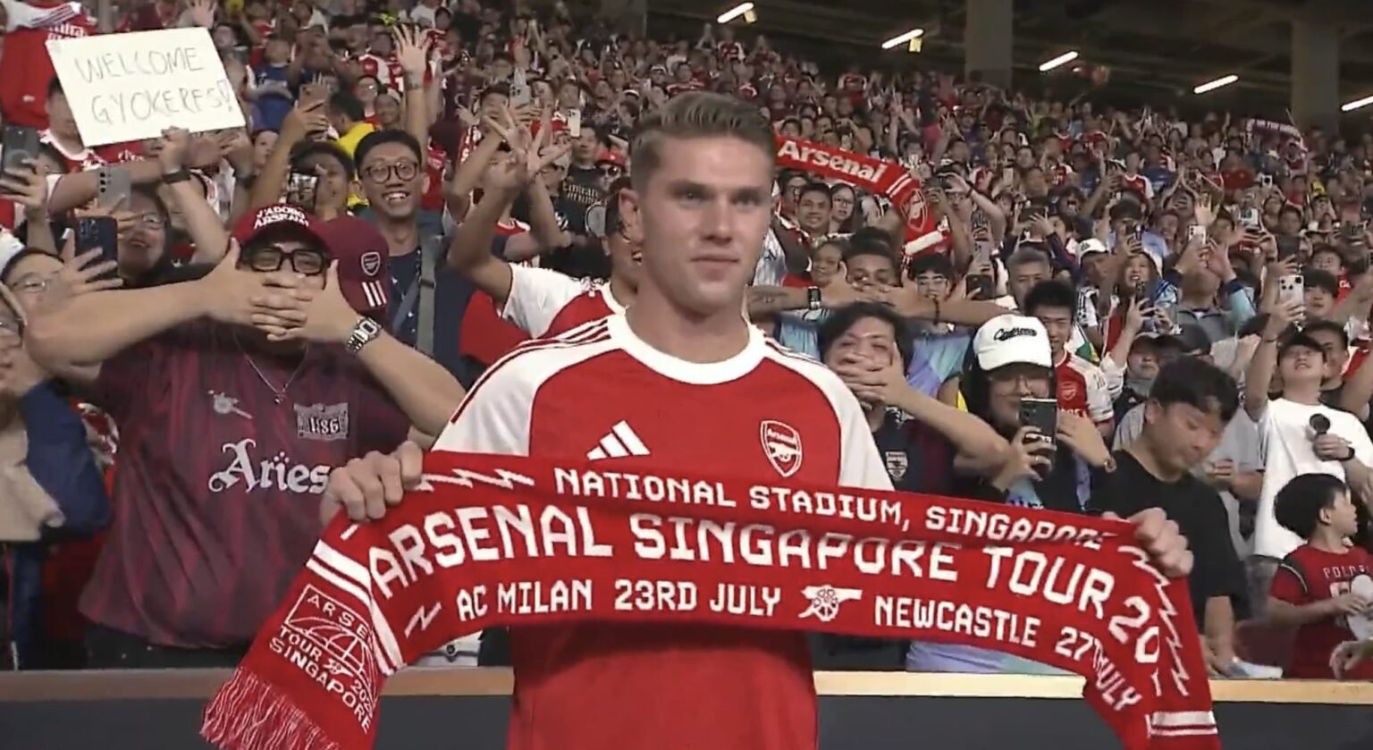 Viktor Gyokeres Unveiled as Arsenal Player in Singapore