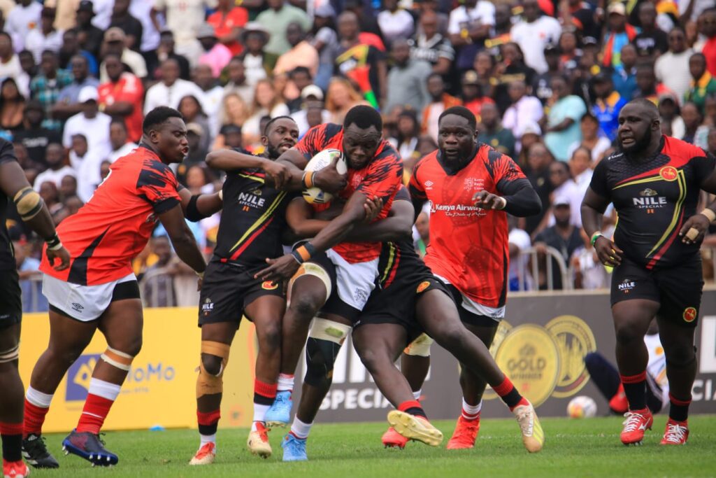 Kenya Simbas players during Rugby Africa Cup match against Uganda