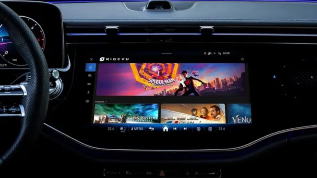 Mercedes-Benz in-car display showing integrations