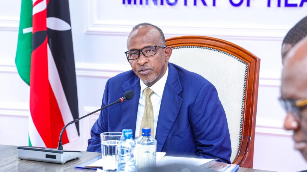 Health CS Aden Duale addressing hospital CEOs after KNH patient murder