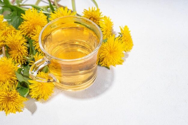 Dandelion tea and leaves for liver detox and digestion
