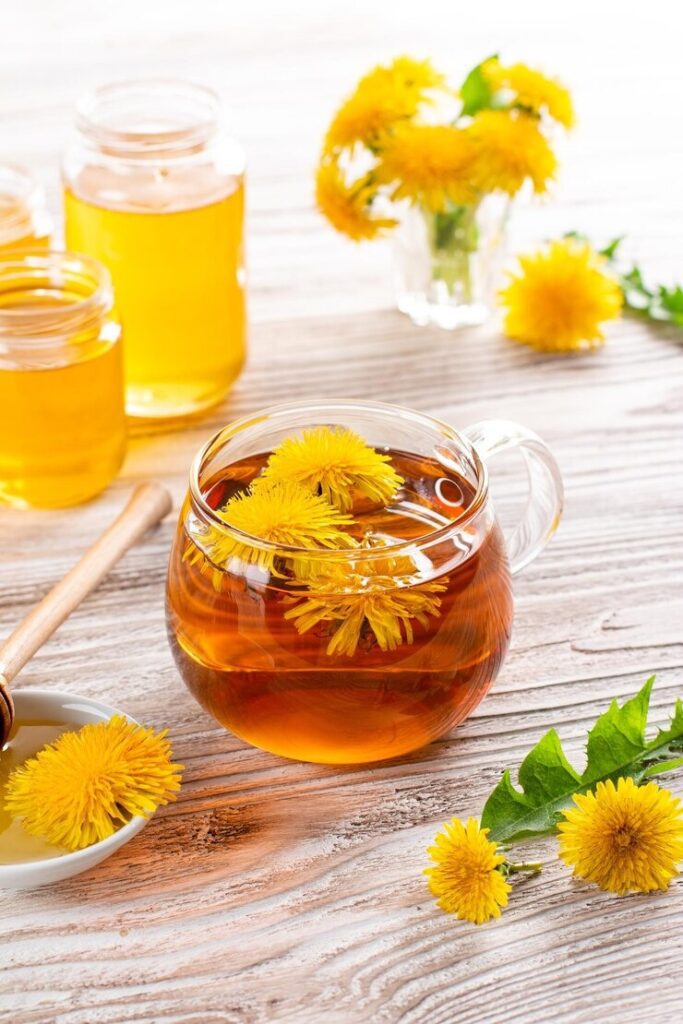 medicinal tea from dandelion