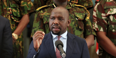 Interior CS Kipchumba Murkomen addressing security concerns in Nairobi
