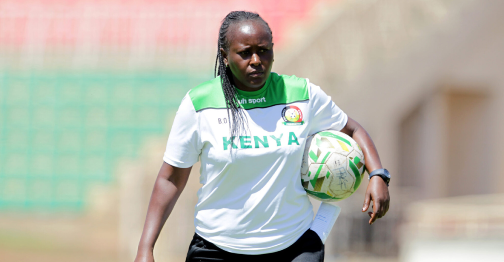 Beldine Odemba coaching Harambee Starlets