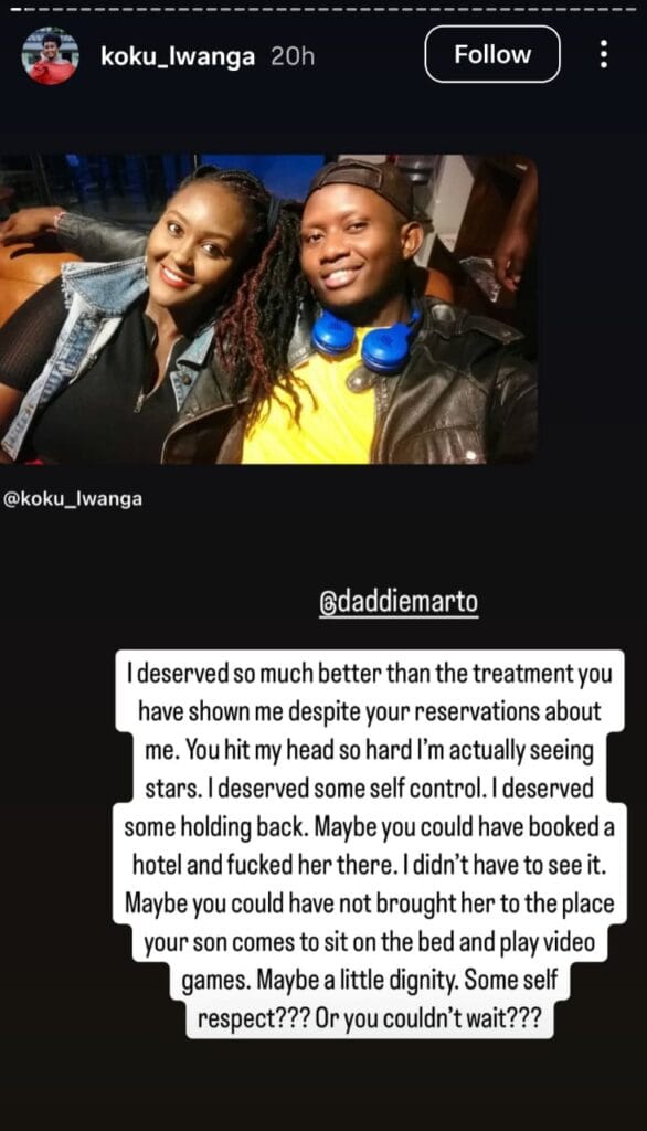 Koku Lwanga Stories Post Accusing Daddie Marto