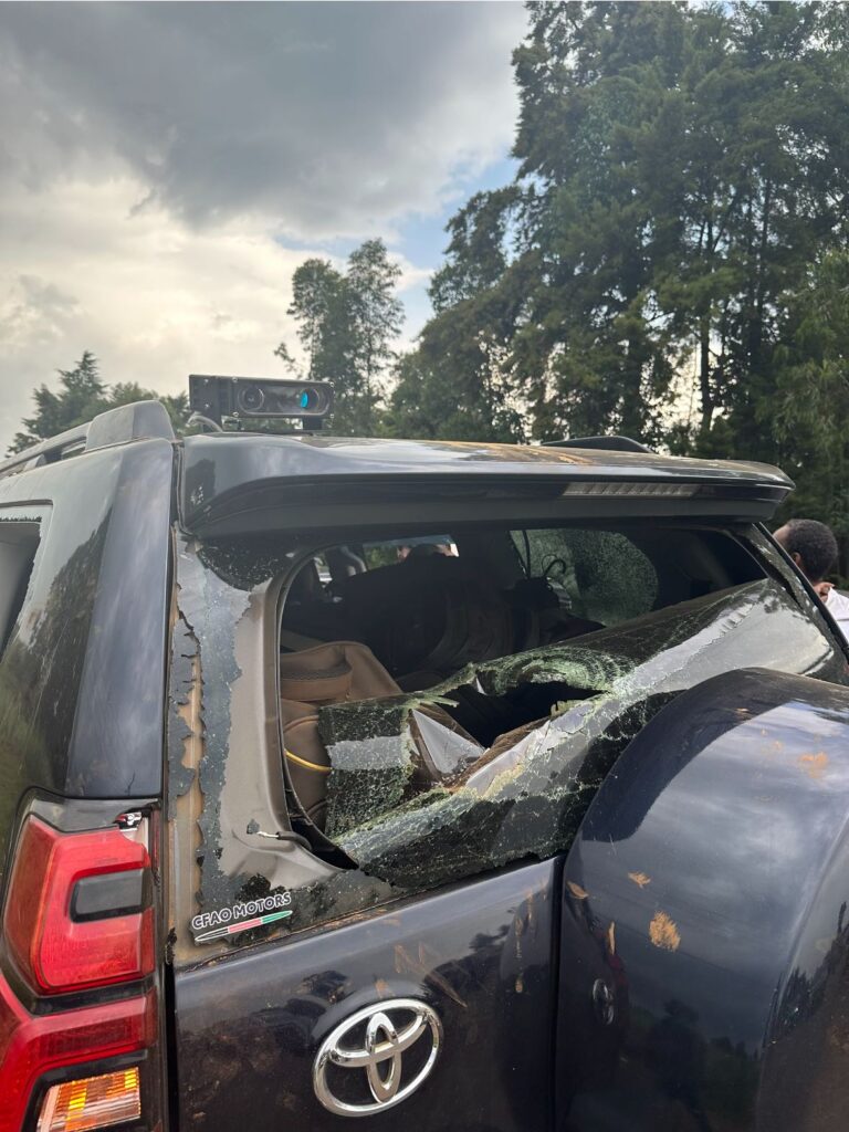 Gachagua convoy stoned `Photo: Facebook / Rigathi Gachagua