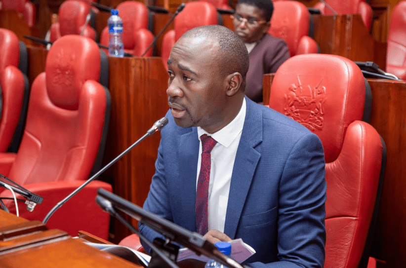 Manyatta MP Gitonga Mukunji at a past session in Parliament.