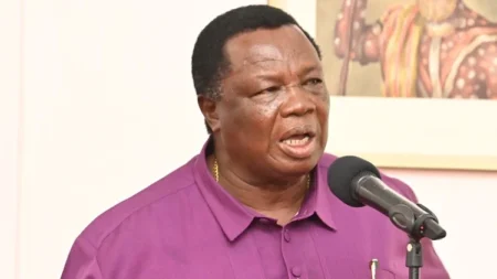COTU Secretary-General Francis Atwoli speaking at a symposium in Nairobi